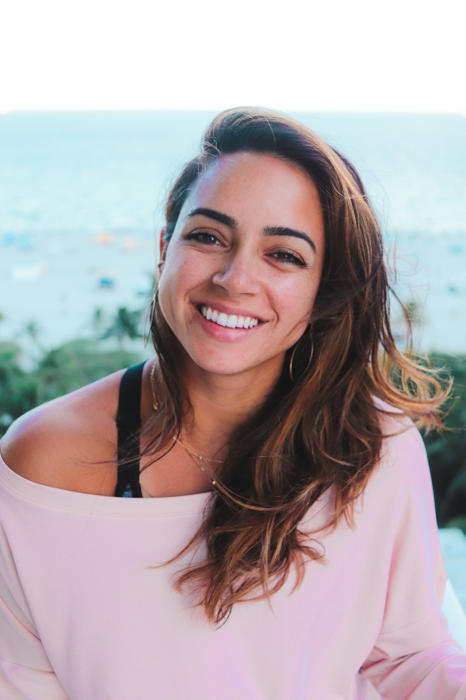 Andressa Opazo by the beach in South Florida